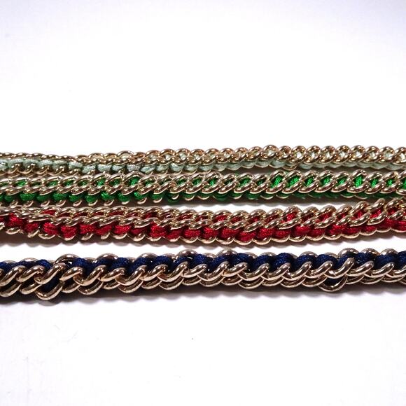 GAP Women's Box Link Braided Multi Color Rainbow Bracelet Set of 4 NWT 75 - Picture 8 of 9